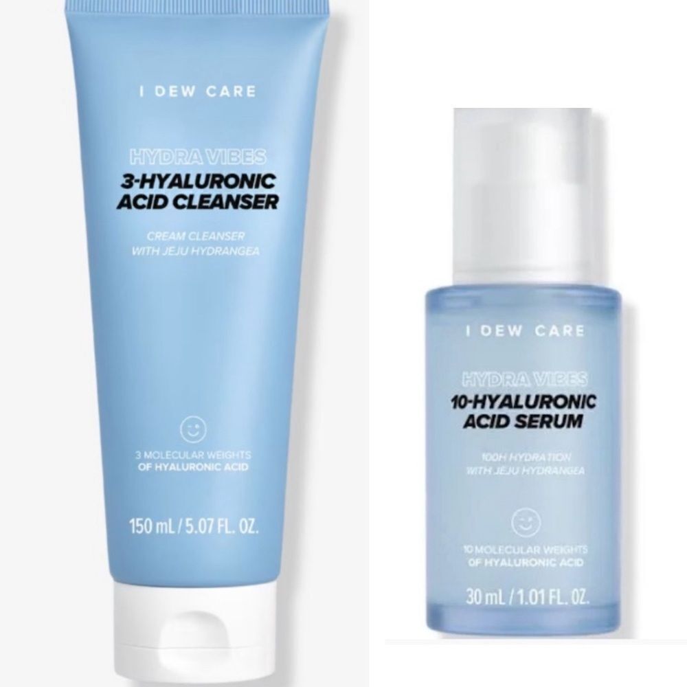 🌷 I Dew Care Hydra Vibes - Hyaluronic Acid Cleanser & Serum New Full Size